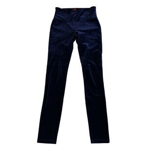 SPANX Navy Blue Velvet Leggings Pull On Pants Size Medium Power Stretch Waist
